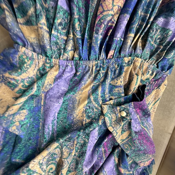Vintage 1970s M Colorful Abstract Patterned Dress - Picture 8 of 9
